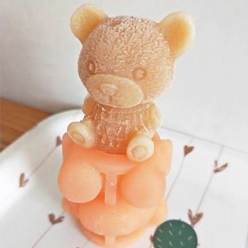 3D Teddy Bear Ice Cube Mold,Silicone Animal Mold, Soap Candle Mold, Ice  Cube for Coffee, Milk, Tea, Candy Gummy Fondant, Cake Baking, Cupcake  Topper Decoration by DA BOOM 