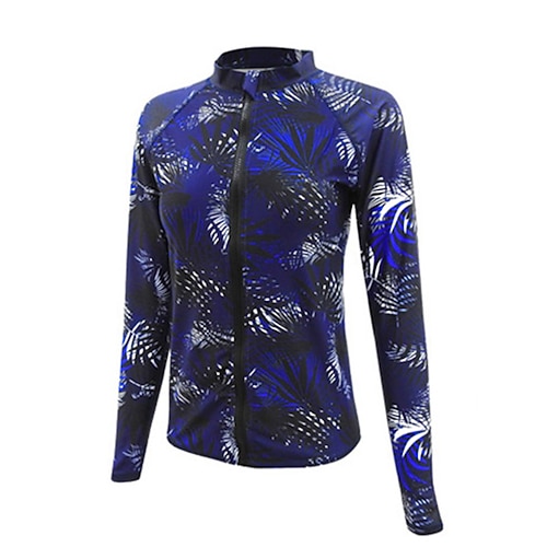 

Women's Rash Guard UV Sun Protection UPF50 Breathable Long Sleeve Swim Shirt Front Zip Swimming Surfing Beach Water Sports Floral / Botanical Autumn / Fall Spring Summer / Quick Dry / Lightweight