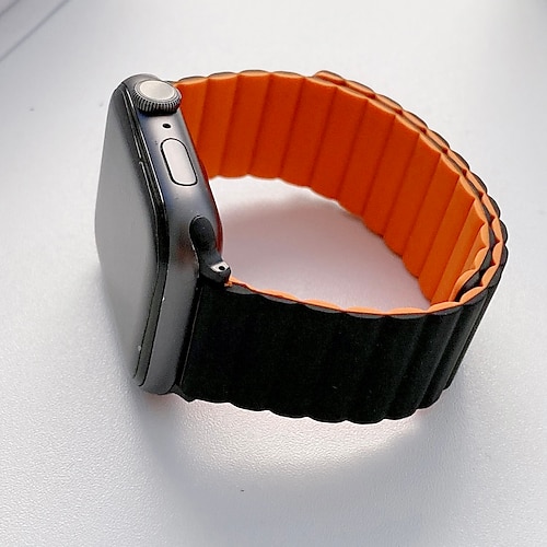 

1 pcs Smart Watch Band for Apple iWatch Series 7 / SE / 6/5/4/3/2/1 38/40/41mm 42/44/45mm Silicone Smartwatch Strap Soft Breathable Adjustable Magenitic Sport Band Replacement Wristband