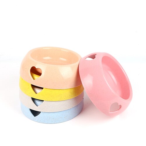 

Dog Cat Bowls & Water Bottles / Feeding Bowl / Dog Cat Bowls Plastic Durable No-Spill Solid Colored Yellow Blue Pink Bowls & Feeding