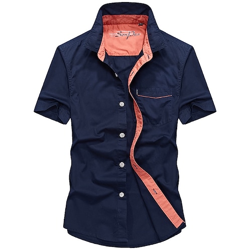 

Men's Hiking Shirt / Button Down Shirts Fishing Shirt Short Sleeve Jacket Shirt Top Outdoor Quick Dry Lightweight Breathable Sweat wicking Autumn / Fall Spring Summer Army green LD9816 Khaki LD9816