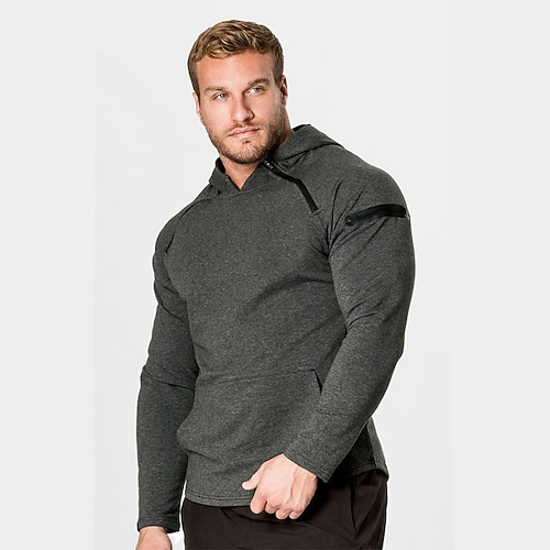 

Men's Hoodie Army Green Gray Hooded Solid Color Zipper Sports & Outdoor Streetwear Cool Casual Big and Tall Winter Fall Clothing Apparel Hoodies Sweatshirts Long Sleeve / Spring