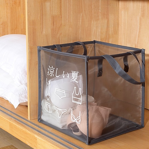 

Summer Japanese Fresh Bathroom Storage Basket Mesh Collapsible Washing Dirty Clothes Basket Laundry Dirty Clothes Basket