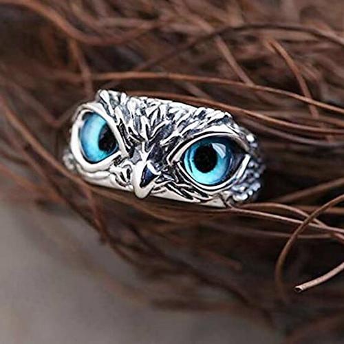 

1pc Owl Ring Retro Animal Open Ring Adjustable Owl Ring Open Animal Rings Statement Ring Jewelry for Women Girls Men Ring Jewelry Fingers Accessories