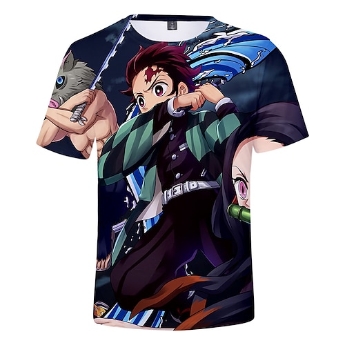 

Inspired by Demon Slayer Kamado Tanjirou Cosplay Costume T-shirt Back To School 3D T-shirt For Men's Women's Adults' Terylene
