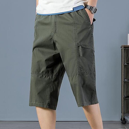 

Men's Hiking Shorts Summer Outdoor 12 Ripstop Quick Dry Multi Pockets Breathable Cotton Below Knee Capri Pants Dark Grey Yellow Army Green Black Hunting Fishing Climbing L XL XXL XXXL 4XL