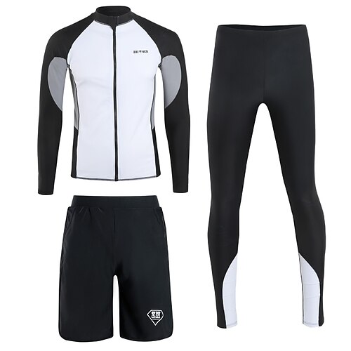 

Men's Rash guard Swimsuit UV Sun Protection UPF50 Breathable Long Sleeve Spandex Diving Suit Swimsuit 3-Piece Swimming Diving Surfing Water Sports Patchwork Spring Summer Autumn / Fall / Quick Dry