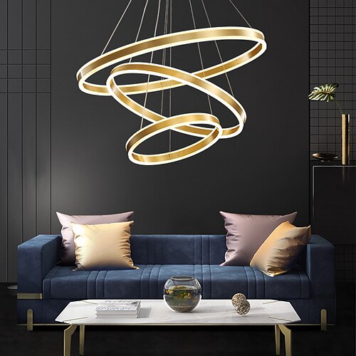 

LED Pendant Light Circle Ring Design Modern Gold Luxury 80 cm Lantern Desgin Metal Electroplated LED 110-120V 220-240V