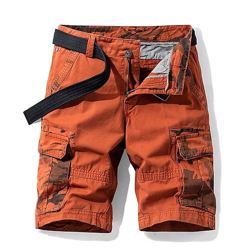 

Men's Cargo Shorts Shorts Shorts Tactical Cargo Bermuda shorts with Side Pocket Multi Pocket Pants Camo Camouflage Mid Waist ArmyGreen Blue Khaki Orange 31 32 34 36 38
