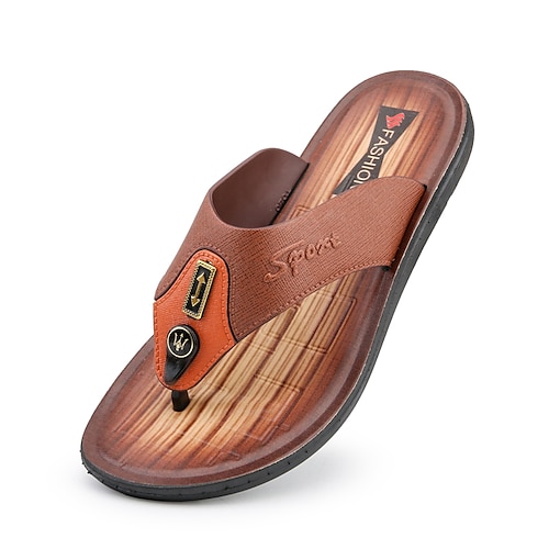 

Homens Chinelos e flip-flops Casual Estilo Praia Diário PVC Respirável Amarelo Marron Verão