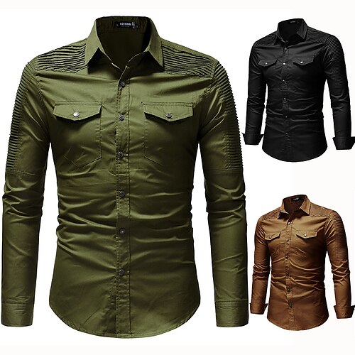 

Men's Hiking Jacket Hiking Shirt / Button Down Shirts Long Sleeve Shirt Coat Top Outdoor Quick Dry Lightweight Breathable Sweat wicking Autumn / Fall Spring Summer ArmyGreen Black khaki Hunting