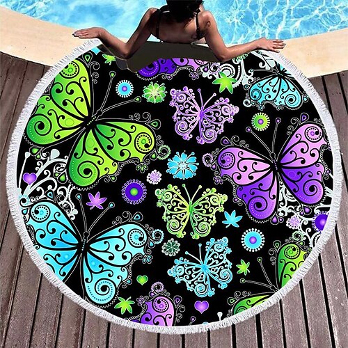 

Mujer Bañadores Tapadera Toalla de Playa Normal Traje de baño Borlas Estampado Mariposa Leopardo Bleu Ciel Verde Trébol Blanco Negro Caqui Trajes de baño nuevo Elegante Vacaciones / Sensual / Moderno