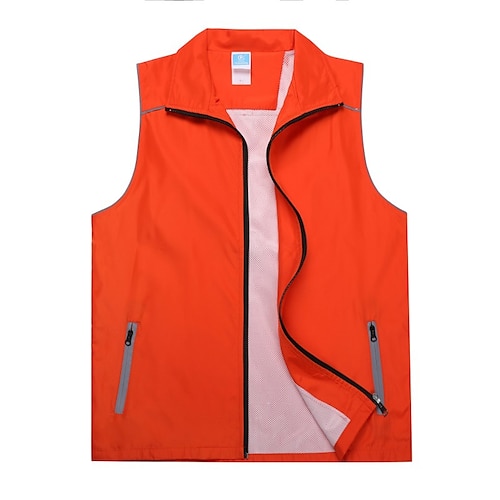 

Women's Men's Fishing Vest Hiking Vest Sleeveless Vest / Gilet Jacket Top Outdoor Quick Dry Lightweight Breathable Multi Pockets Autumn / Fall Spring fluorescent green orange Kong Lan Hunting Fishing