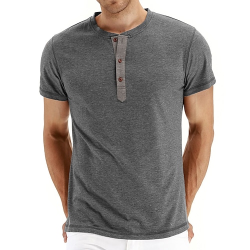 mænds rundhalsede t-shirt med korte ærmer, ensfarvede toppe, enkle daglige t-shirts med høj strech-ydeevne, almindeligt arbejdstøj dagligt от Lightinthebox WW