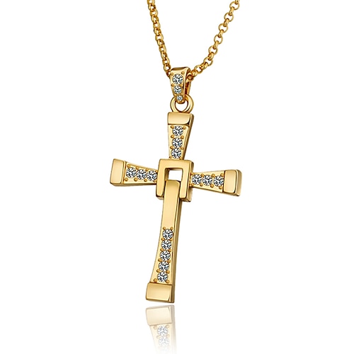 

Pendant Necklace Cubic Zirconia Chrome Men's Fashion Geometrical Cross Cool Geometric Necklace For Gift Daily Work / Women's