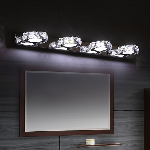 

LED Vanity Light Crystal Design Mirror Light Bathroom Lighting Modern Nordic Style Flush Mount Wall Lights Living Room Shops Cafes Steel Wall Light 110-240 V