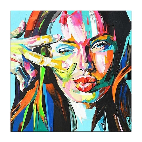 

Oil Painting Hand Painted Abstract Figure Pop Art Wall Art Home Decoration Rolled Canvas No Frame Unstretched