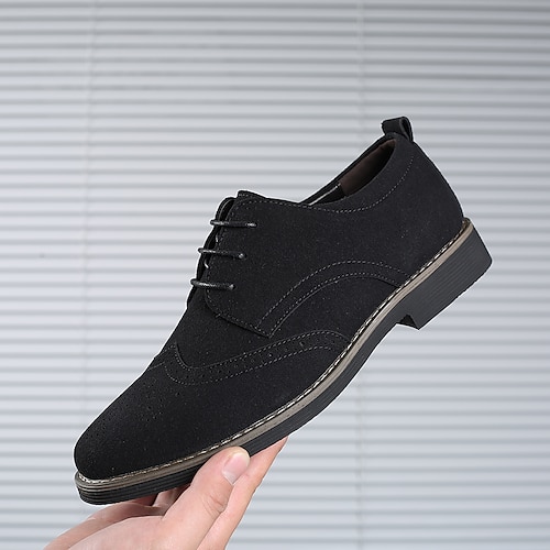 

Men's Oxfords Wingtip Shoes Daily Office & Career Walking Shoes PU Waterproof Wear Proof Black Red Blue Fall Spring