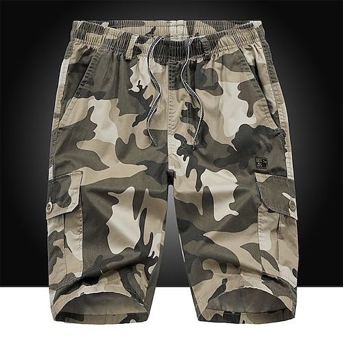 

Herren Cargo Shorts Kurze Hosen Shorts Kurze Hosen Multi Pocket Gerade geschnitten Tarnfarben Komfort tragbar Knielänge Outdoor Täglich 100% Baumwolle Sport Stilvoll Gelb Armeegrün