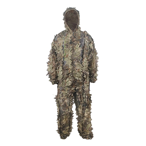 

Men's Ghillie Hunting Suit Hunting Jacket with Pants Outdoor Waterproof Ventilation Wearproof Comfortable Fall Spring Camo / Camouflage Polyester Camouflage / 2pcs