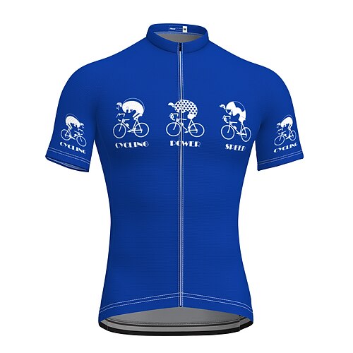 

21Grams Men's Cycling Jersey Short Sleeve Bike Jersey Top with 3 Rear Pockets Mountain Bike MTB Road Bike Cycling Breathable Quick Dry Moisture Wicking Soft Blue Graphic Polyester Spandex Sports