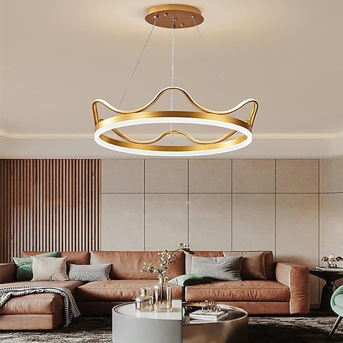 

50 cm Dimmable Pendant Light Aluminum Acrylic Stylish Crown Painted Finishes Contemporary Nordic Style 110-120V 220-240V