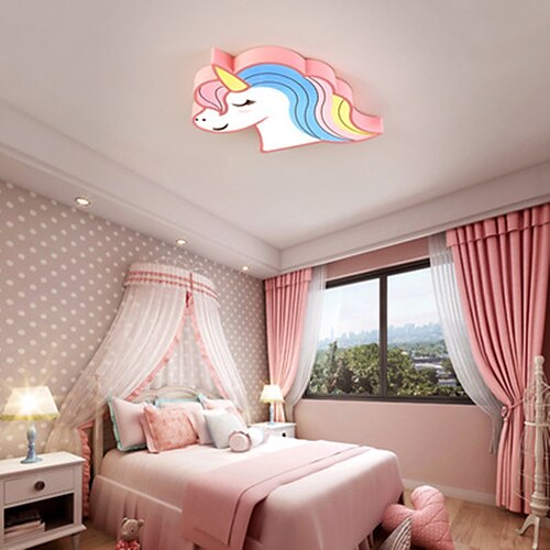 

52.5 cm Circle Design Flush Mount Lights Metal Acrylic Artistic Style Novelty Animal Pattern Painted Finishes Artistic LED 220-240V / CE Certified