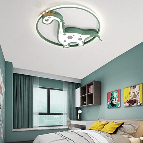 

52 cm LED Ceiling Light Dinosaur Design Kids Children Circle Design Flush Mount Lights Metal Stylish Animal Pattern Painted Finishes Artistic 110-120V 220-240V