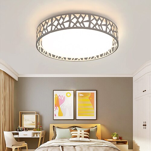 

LED Ceiling Light Modern Simple Round Includes Dimmable Version Flush Mount 18 Inch 30W Round Decoration Lighting Acrylic lampshade for Kitchen Hallway Bedroom Stairways AC110V AC220