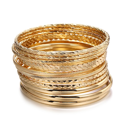 

12 bracelets set jewelry bohemian style multi-layer alloy women