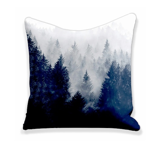 

1 pcs Linen Pillow Cover, Print Square Zipper Polyester Traditional Classic