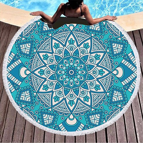

Women's Swimwear Cover Up Beach Towel Normal Swimsuit Tassel Printing Floral Geometic Green Purple Light Green Red Bathing Suits New Stylish Vacation / Sexy / Modern