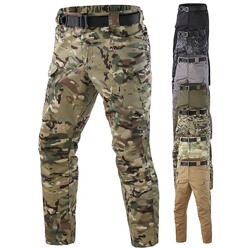 

Men's Work Pants Hiking Cargo Pants Tactical Pants Ripstop Windproof Multi-Pockets Breathable Autumn / Fall Spring Summer Camo / Camouflage Bottoms for Camping / Hiking Hunting Combat Green / Black
