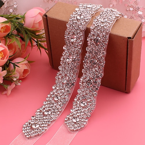 

Gemstone & Crystal Women's Sashes Wedding Party Evening Sash With Belt Crystals Rhinestones