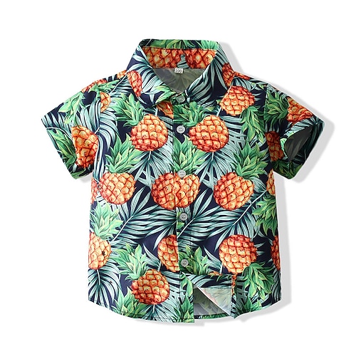 

Bambino Da ragazzo Camicia Frutta Manica corta Streetwear 3-6 anni Estate Verde