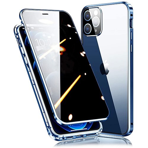 

Magnetic Adsorption Case with Screen Protector for iPhone 13 12 11 Pro Max Tempered Glass Full Screen Protector Clear Cover with Camera Protection for Samsung Galaxy S22 Ultra S21 Plus S20 FE Note 20