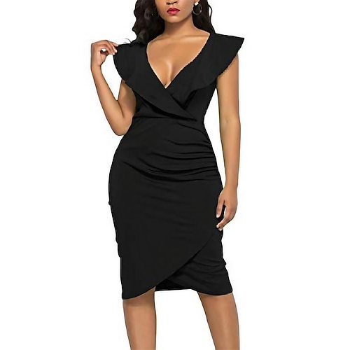 

Women's Party Dress Midi Dress Light Blue Black Yellow Sleeveless Pure Color Spring Summer S M L XL 2XL 3XL