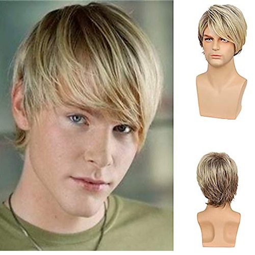 

Synthetic Wig Natural Straight Short Bob Wig Short A1 A2 A3 A4 A5 Synthetic Hair Men's Cosplay Party Fashion Black Brown