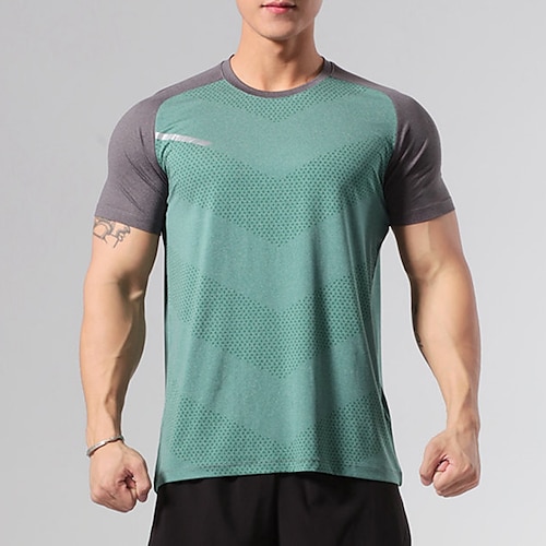 

Men's Tee / T-shirt Color Block Crew Neck Color Block Sport Athleisure T Shirt Shirt Short Sleeves Breathable Moisture Wicking Soft Comfortable Everyday Use Casual Athleisure Daily Activewear Outdoor