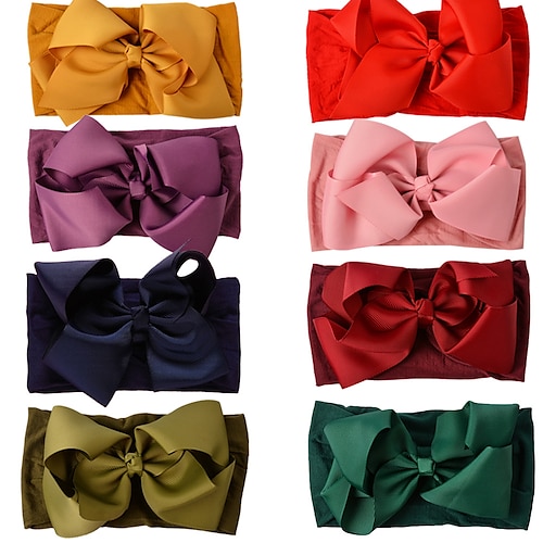 

Kids Baby Girls' Creative New Satin Ribbon Bow Knot Nylon Wide Hairband Baby Cute Headband Foreign Trade Children's Hair Accessories