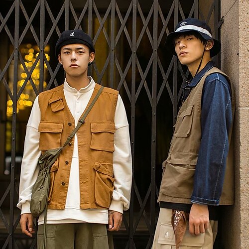 

Men's Military Tactical Vest Hiking Vest Outdoor Quick Dry Lightweight Breathable Sweat wicking Outerwear Jacket Top Hunting Fishing Climbing Gray Green caramel / Sleeveless
