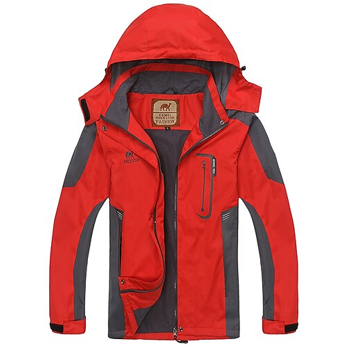 

Women's Waterproof Hiking Jacket Hiking Windbreaker Summer Outdoor Patchwork Waterproof Windproof Quick Dry Lightweight Jacket Hoodie Top Full Zip Hunting Fishing Climbing Red Blue Green Rose Red