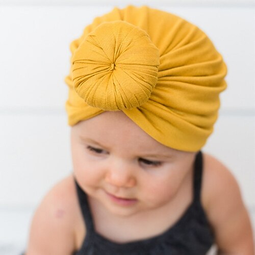 

Kids Baby Girls' New Baby Products Children's Turban Hat Baby Solid Color Knotted Indian Hood On