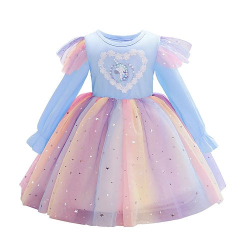 

Conto de Fadas Princesa Unicórnio Vestido da menina de flor vestidos de tule Tutus Para Meninas Cosplay filme Fantasias Dia Das Bruxas Rosa claro Azul Vestido Dia Das Bruxas Carnaval Baile de Máscaras