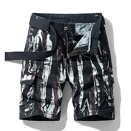 

Men's Cargo Shorts Beach Shorts Multi Pocket Multiple Pockets Solid Color Lightweight Sports Knee Length Daily Gym Sports Casual Camouflage Red Camouflage Blue Inelastic