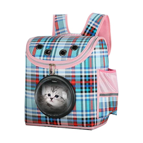 

Dog Cat Pets Carrier Bag Travel Backpack Shoulder Messenger Bag Dog Carrier Backpack Adjustable Portable Breathable Plaid / Check Solid Colored Classic Oxford Cloth puppy Small Dog Training Outdoor