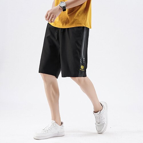 

Men's Hiking Cargo Shorts Hiking Shorts Stripes Summer Outdoor 12 Ripstop Breathable Sweat wicking Wear Resistance Knee Length Bottoms Dark Grey Black / Yellow Black / Orange Black Light Black Work