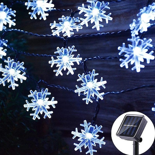 

Outdoor LED Solar String Light Outdoor Waterproof 6.5M 30LEDs 7M 50LEDs Snowflake Fairy Light String Warm White Colorful White 8 Mode Christmas Wedding Holiday Party Patio Garden Decoration Lamp