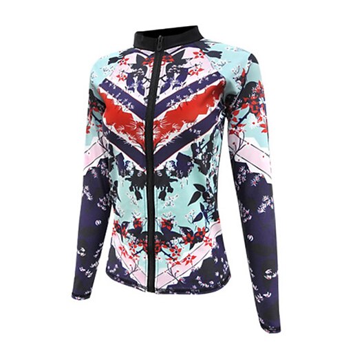 

Women's Rash Guard UV Sun Protection UPF50 Breathable Long Sleeve Swim Shirt Front Zip Swimming Surfing Beach Water Sports Autumn / Fall Spring Summer / Quick Dry / Lightweight / Quick Dry