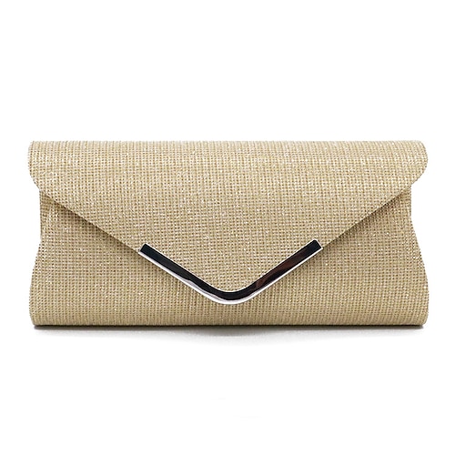 

Women's Evening Bag Handbags Messenger Bag Clutch Evening Bag Polyester Solid Color Glitter Shine Daily Wedding Party Black Gray Silver Gold